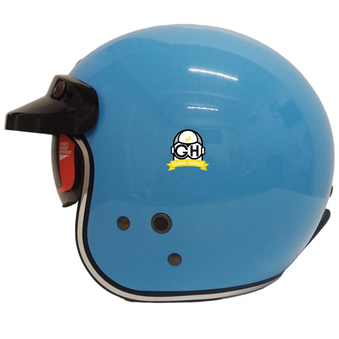 NJS NX-2 SOLID HELM RETRO HELM NJS NX2 HELM SNI ORIGINAL - SALEM BLUE, M