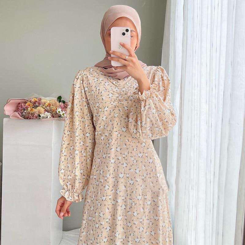 CASHA - ZFS DRESS MAXY UNA / ELENA SHAKILA MAXI DRESS / Dress Cantik / OOTD Dress Remaja Motif Bunga