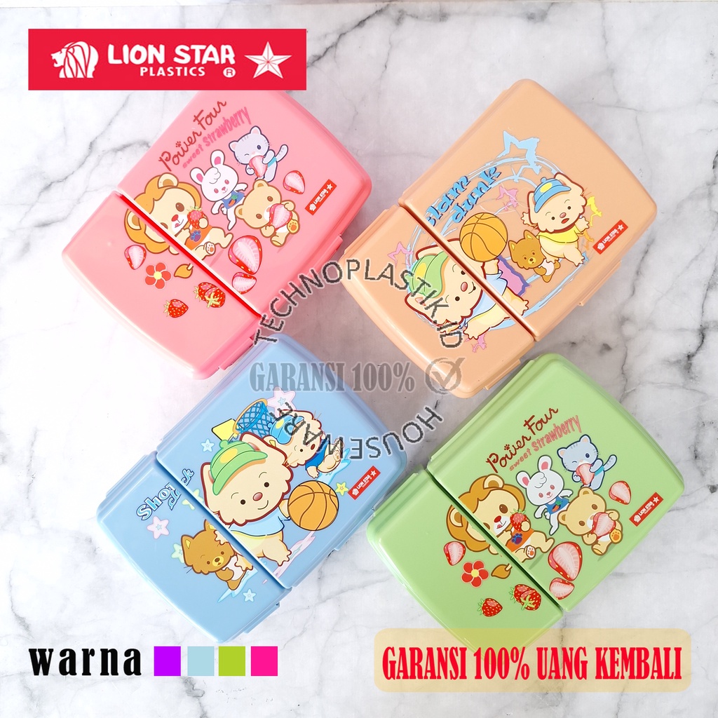 LION STAR Tempat Makan Folly Lunch Box Sekat 2 Kotak Makan Anak Lucu