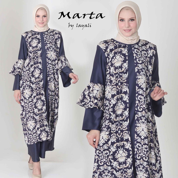 Fashion Muslim - Dress Muslim Wanita - Gamis Wanita Marta By Layali