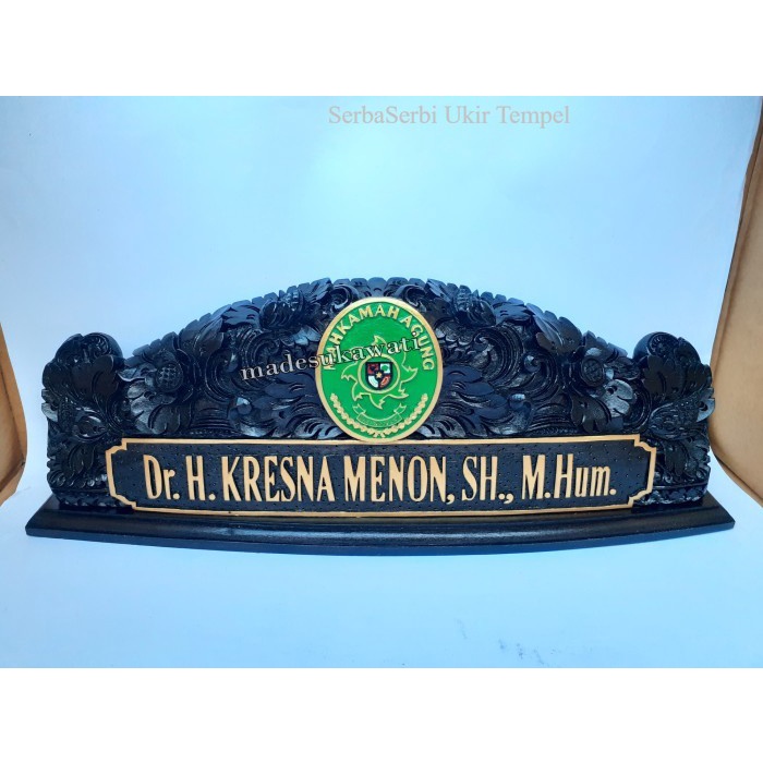 

Papan nama meja logo lambang Mahkamah Agung nameplate kayu ukir bali - Logo Hijau Termurah