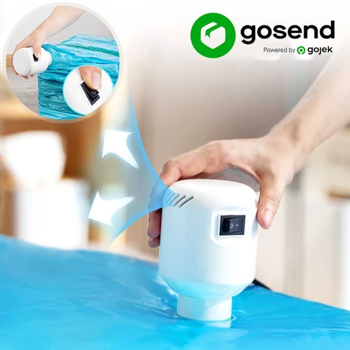 Pompa Vakum Elektrik Plastik Vacum Baju Travel Vaccum Bag Pakaian