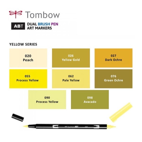 

Tombow ABT Dual Brush Pen YELLOW SERIES Lettering Kaligrafi Brushpen Myarts
