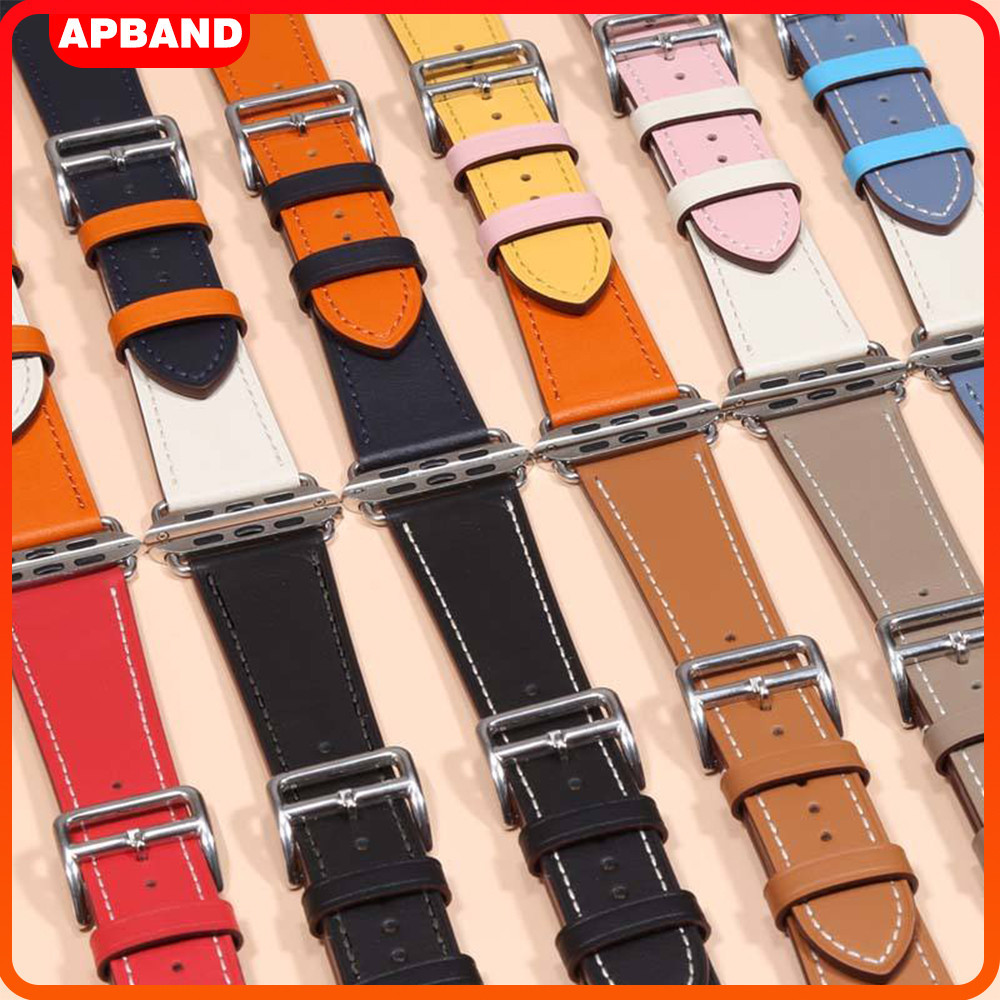 Single Tour Ring Leather Strap for Apple Watch Ultra 3 2 49mm SE 3 2 46mm 45mm 41 44 40 38mm 42mm Ac