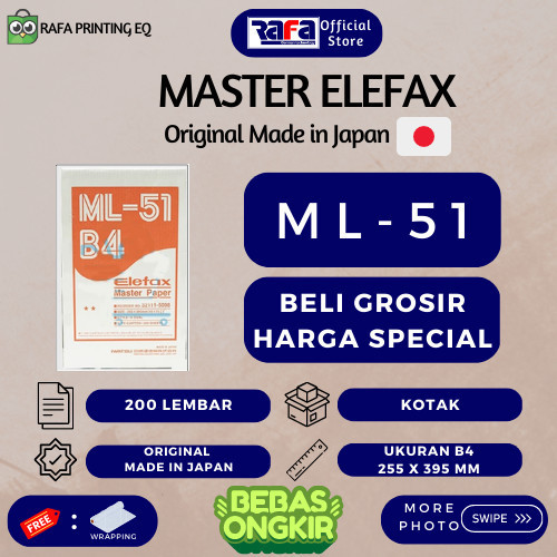 

Master Paper Elefax ML-51 ukuran B4 - 100 LEMBAR