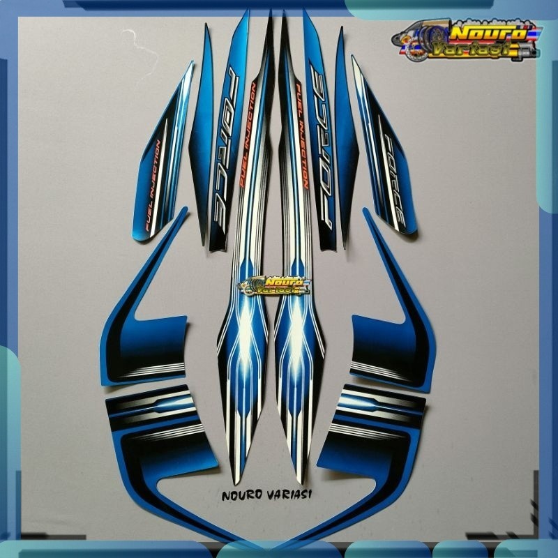 Stiker Striping Yamaha Vega force 2013 2014 hitam biru  standar bagus
