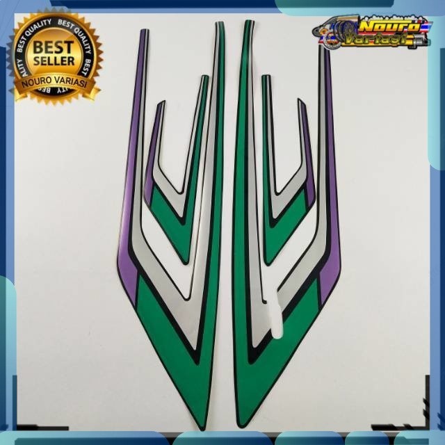 Stiker striping honda gl 100 gl100 1993 1994 hitam lis hijau  standar bagus