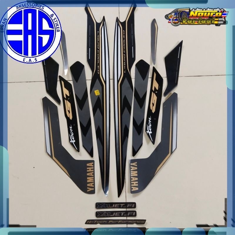 Stiker Striping Yamaha Xeon Gt 125 2015 2016 hitam  motor  bagus