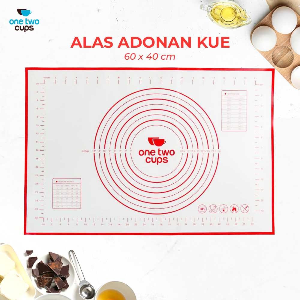 

promo kejutan Februari One Two Cups Alas Adonan Kue Pizza Martabak Silicone Mat 60x40cm - JJ63112 grosir_majujaya