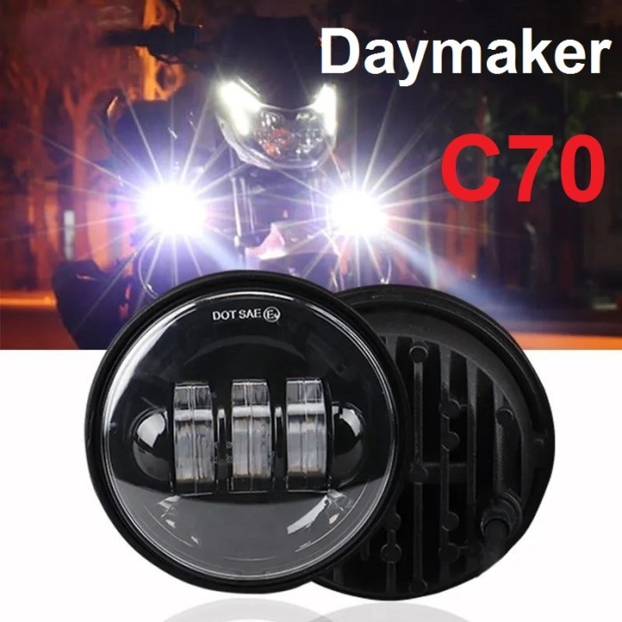 ORIGINAL Daymaker C70 Lampu 2 Warna Honda 4.5" 4.5 inch Daymaker Vespa  4,5 Inc