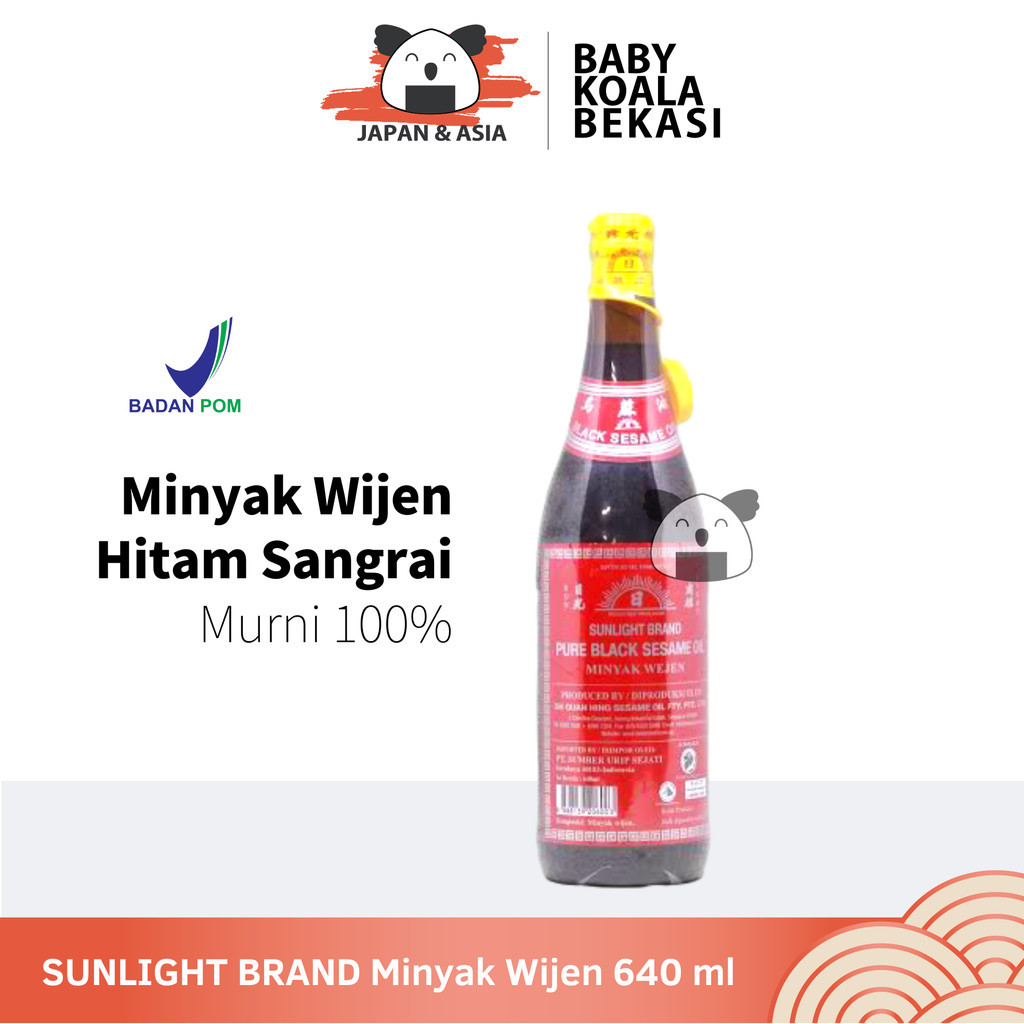 

SUNLIGHT BRAND Minyak Wijen Hitam Murni 100% 640 ml Halal │ Pure Black Sesame Oil Import - BKB
