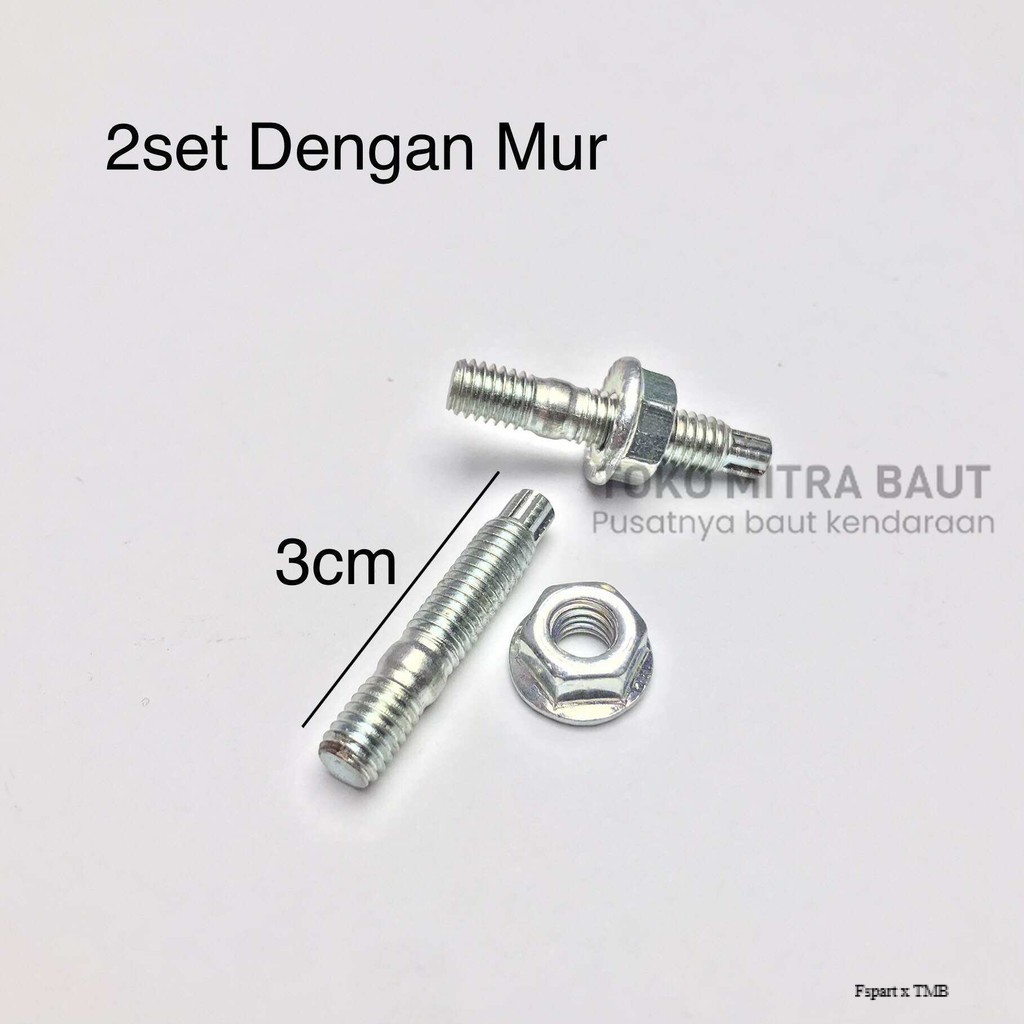 Baut 10 M6 Tanem Atas Bawah Drat Mur 10 Baut Manipol Knalpot Original Bad Double Drat
