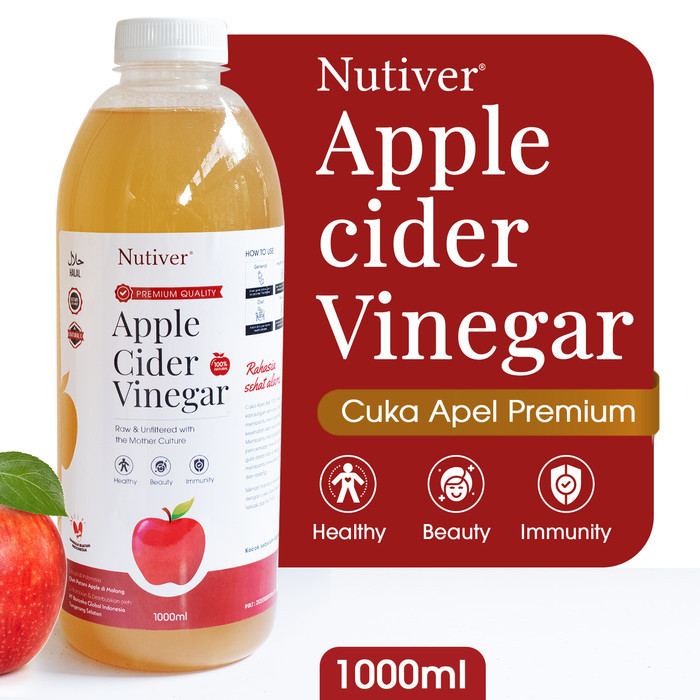 

Cuka Apel Organik With The Mother Nutiver 1000ML | Apple Cider Vinegar