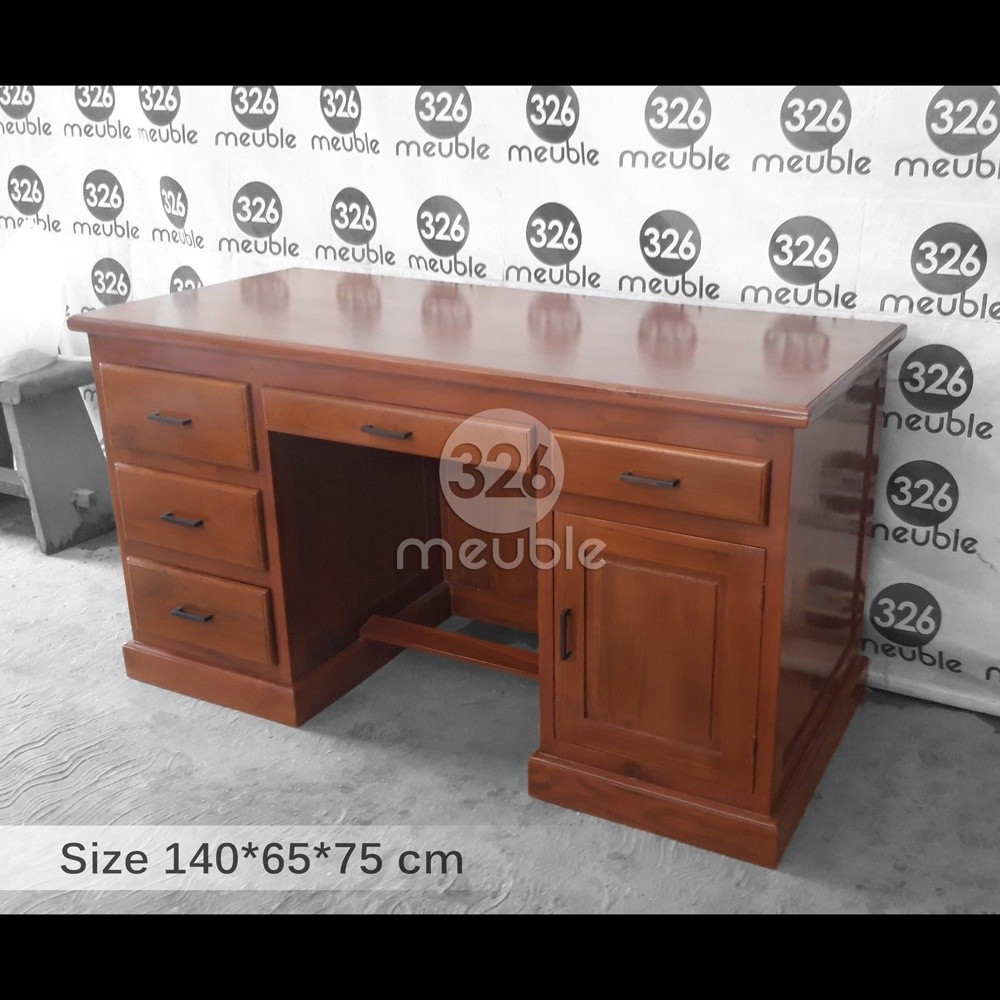 Meja Kantor Jati Mebel Jepara - Meja Kerja Jati - Meja Biro Jati