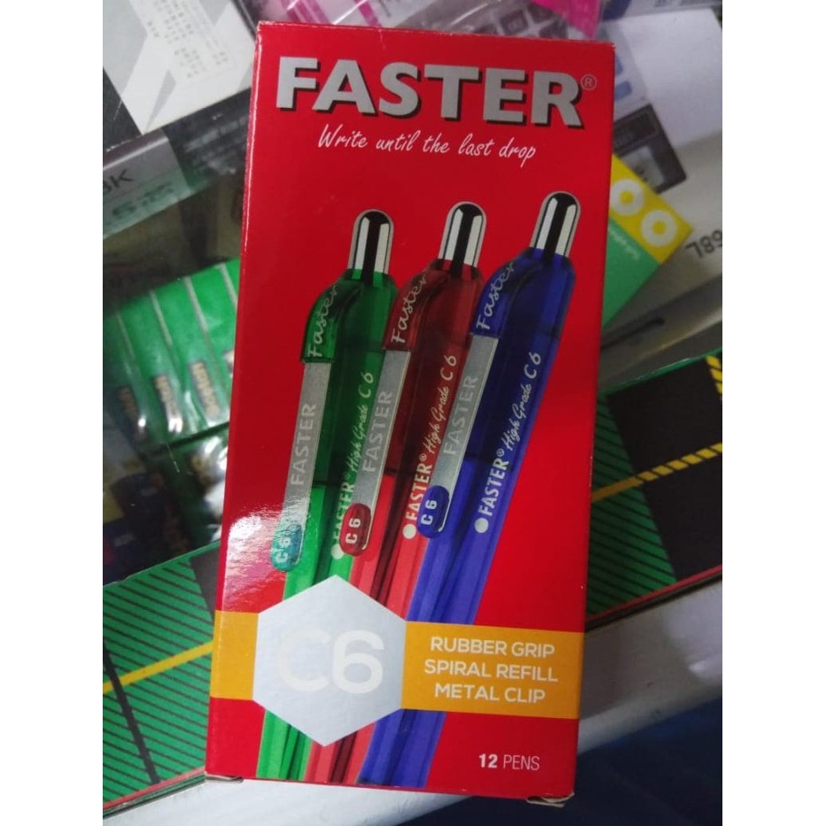 

PRODUK TERLARIS Pulpen Faster C6 (Warna: Hitam/Biru)(per Lusin) - Hitam