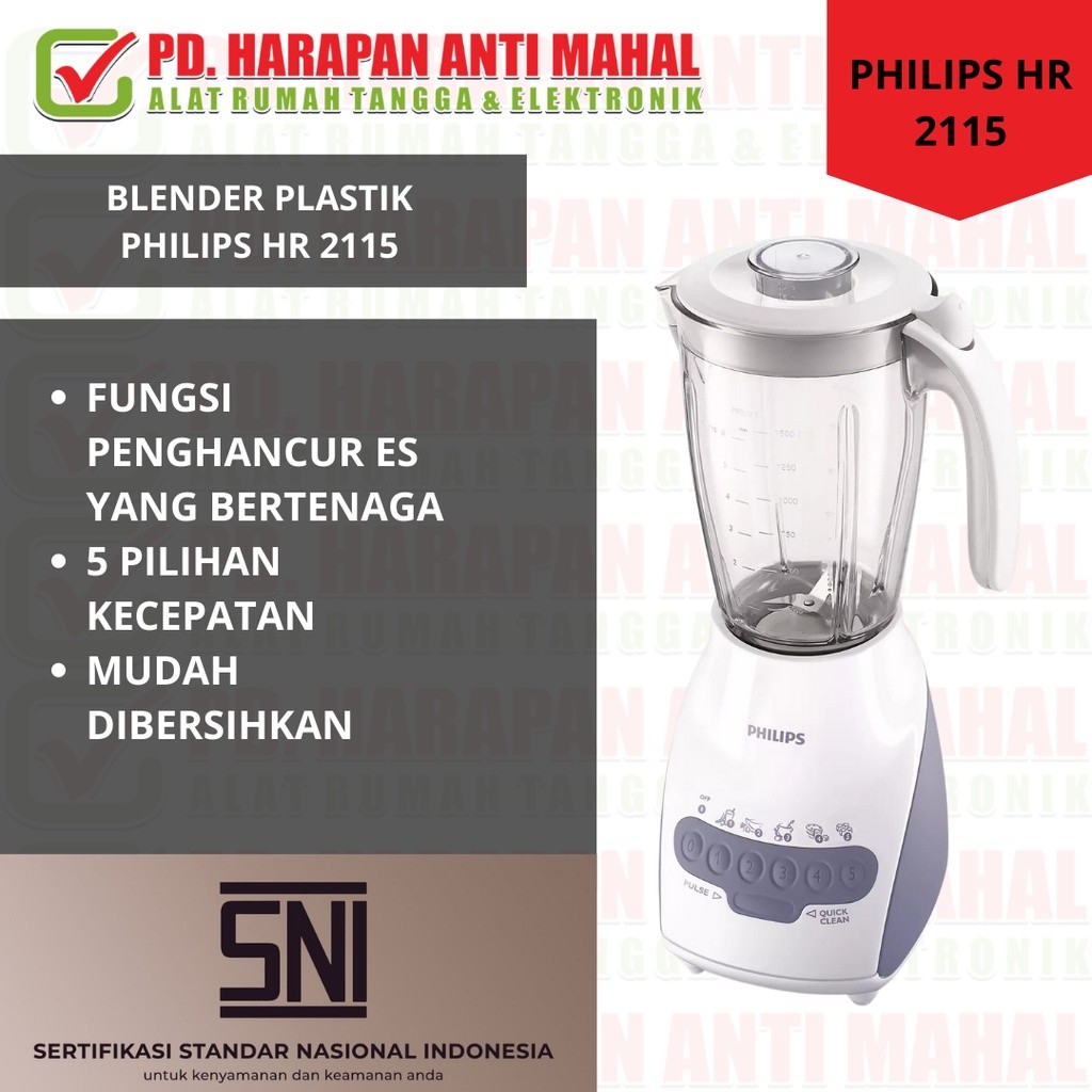BLENDER PHILIPS HR 2115/ BLENDER PLASTIK PHILIPS HR 2115/ BLENDER AWET PHILIPS HR 2115/ BLENDER 5 KE