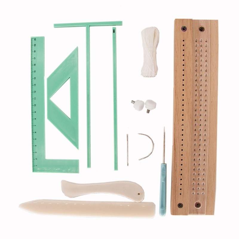 

Bookbinding Set Includes L Ruler, T Ruler, Spacing Guide, Corner Cutting Square, Binding Tool Sewing Needle and Drop Shipping