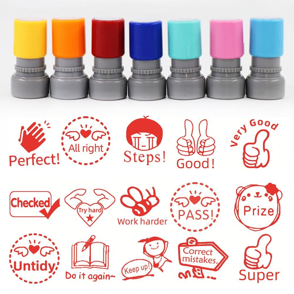 

English Comment Seal Long-lasting Ink Usage English Comment Stamp Multiple Color Options Teacher Evaluation Tool