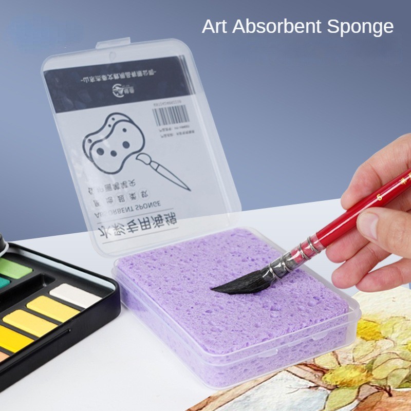

Watercolor Painting Sponge Boxed Special Water Chalk Strong Water Absorption Sponge Tool Art Supplies 1 Pc for Kids Students
