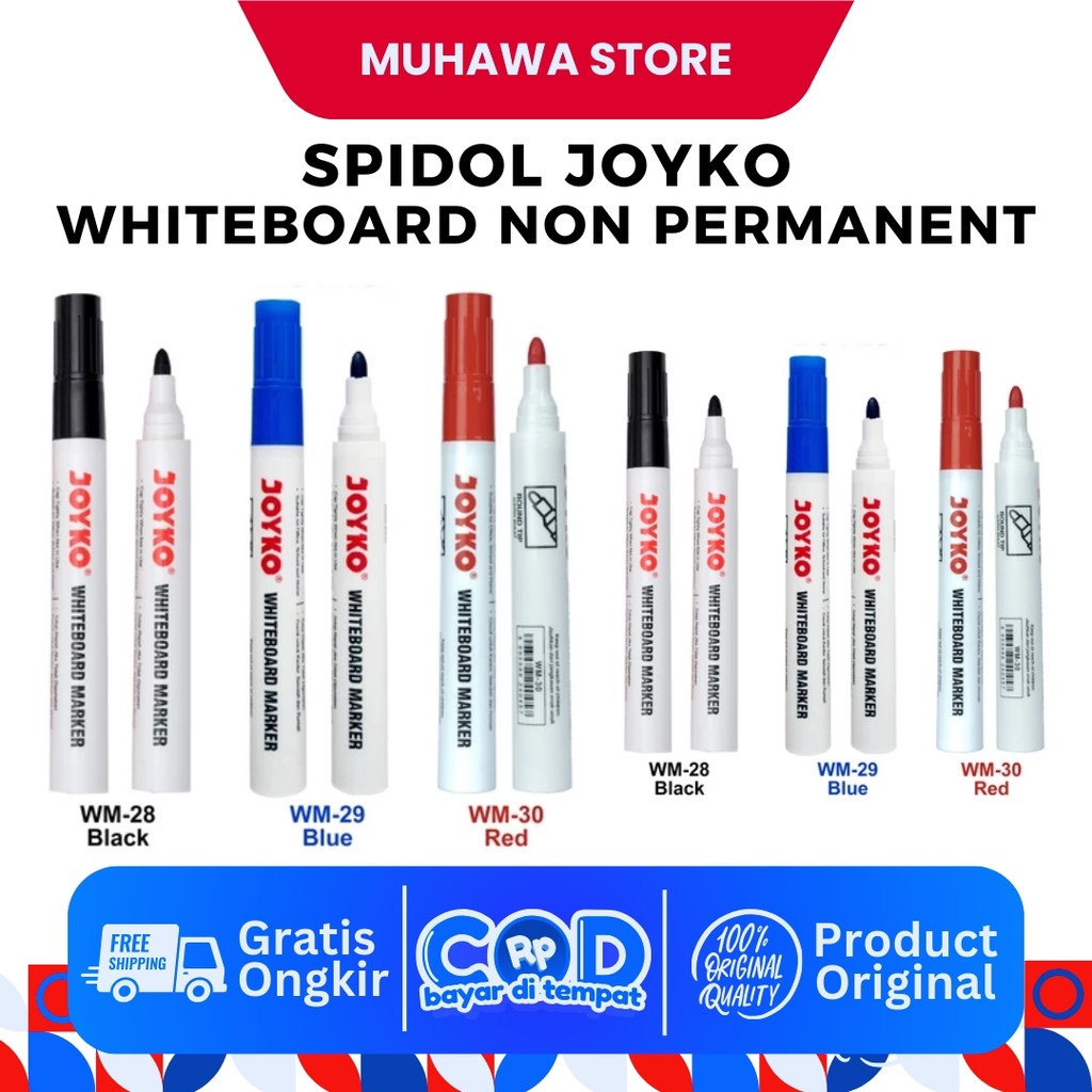 

SPIDOL WHITEBOARD JOYKO MARKER Spidol Papan Putih SATUAN BISA DIHAPUS