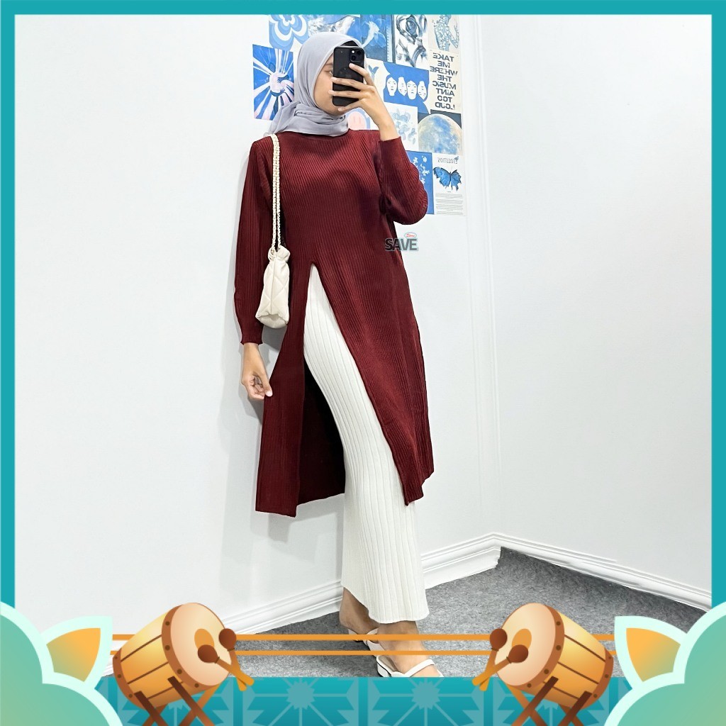 Termurah Tunik Keren / Amira Tunik Knit - Atasan Tunik Rajut