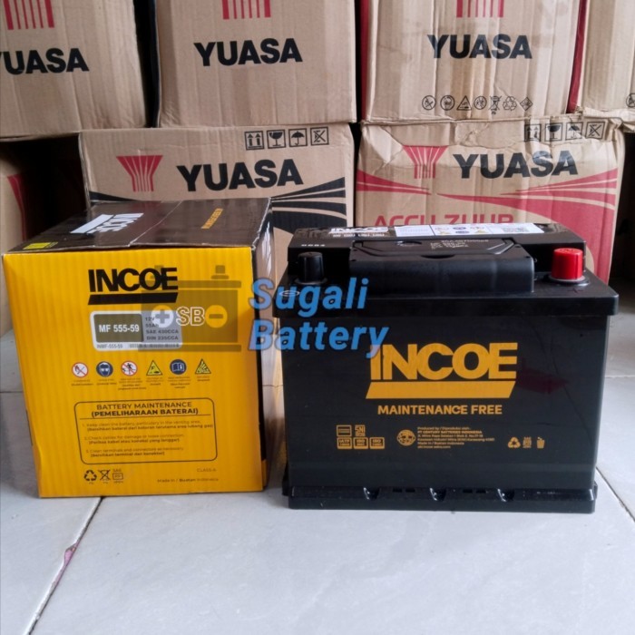 Aki Mobil Toyota Innova Reborn Bensin, Innova Zenix INCOE DIN-55559 LN2 MF Aki Kering 12Volt 55Ah OR