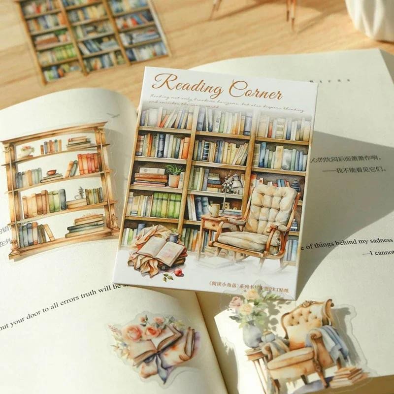 

Mr. Paper, 20pcs/pack, Book Library Themed PET Stickers, Collage Scrapbook Notebook Diary Stationery Stickers