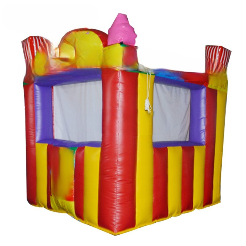 

Advertising Decoration 3x2.5x3m Portable Inflatable Sales Kiosk Colorful Tent Sale Booth Rainbow for Sale Food/Ticket