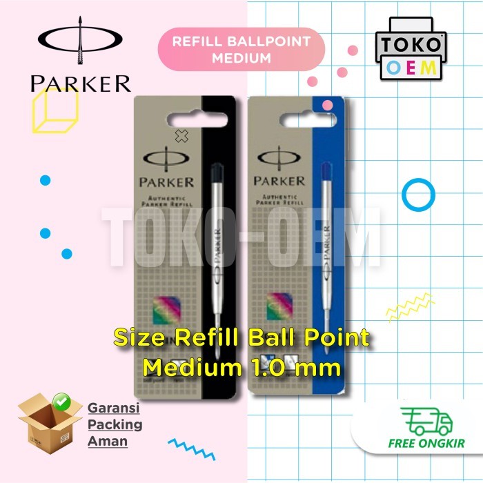 

Parker Original Refill Ballpoint Isi Ulang Pena Ukuran Medium 1.0 mm - Hitam