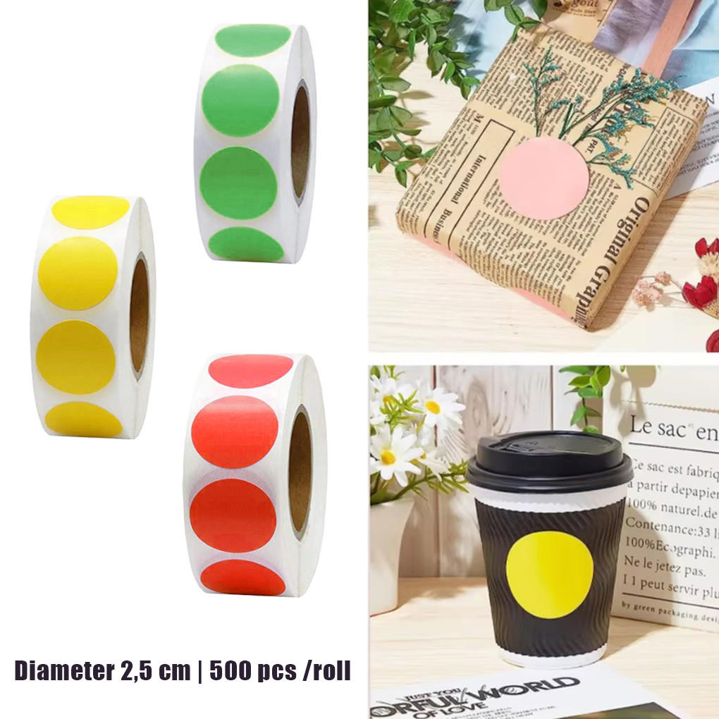 

Setiker Bulat Dot Marker / Stiker Print Thermal / Label Stiker Bundar Polos / Dot Serbaguna Stiker Warna Diameter 2.5 cm