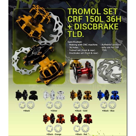 TROMOL SET CRF 150L 36H + DISCBRAKE TLD.