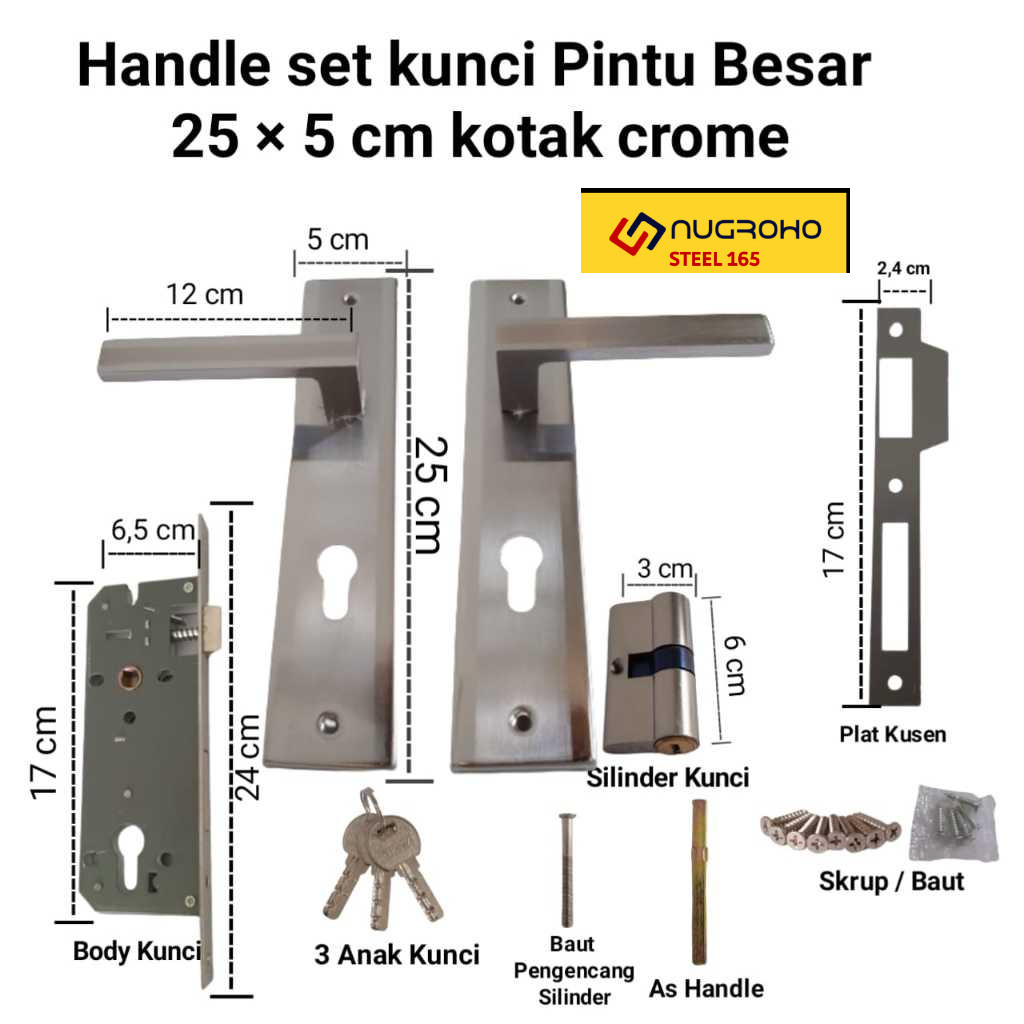 selot kunci handle pintu rumah slot kunci pintu besar 25x5cm