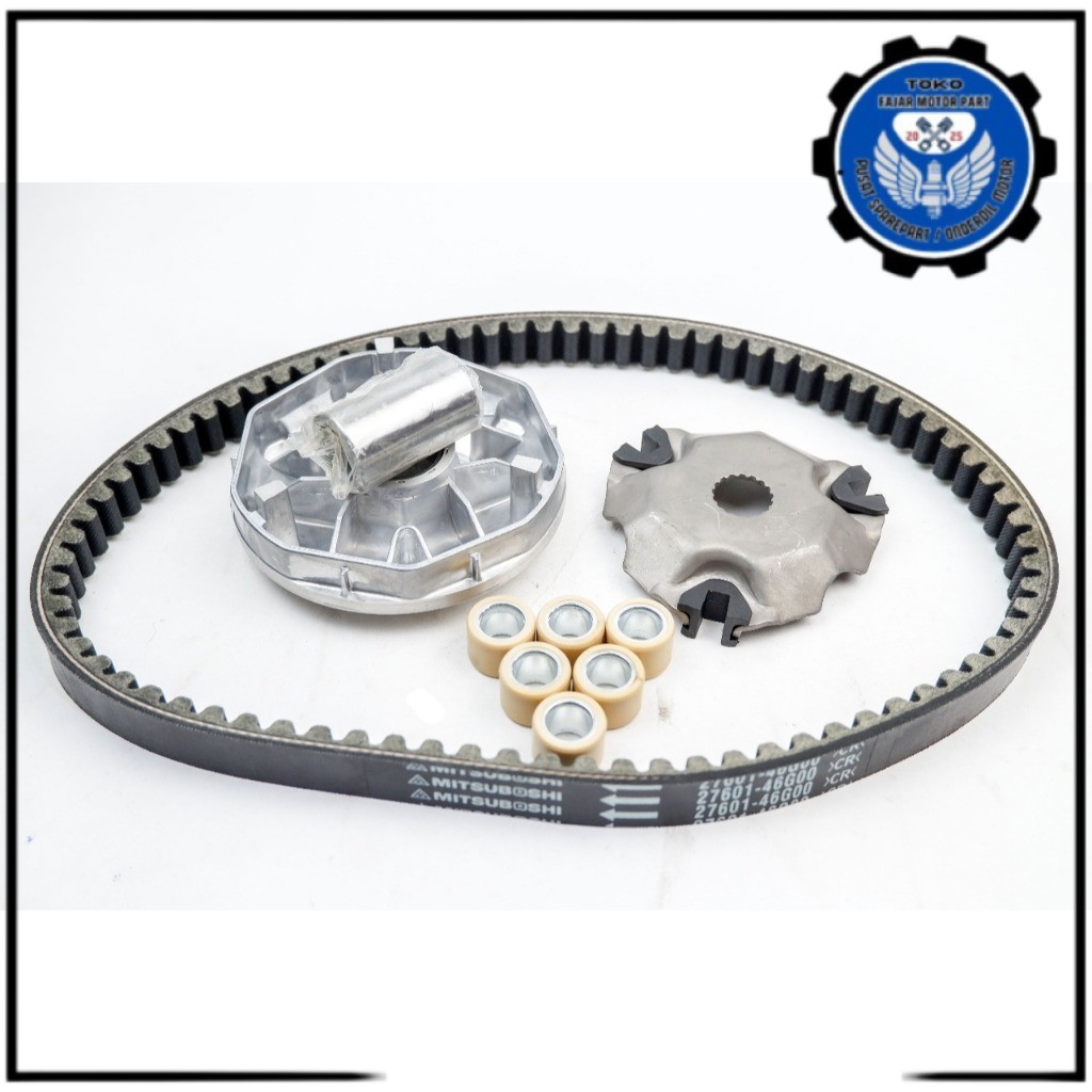 vanbelt motor suzuki skywave / Spin 125 - paket komplit vanbelt plus rumah roller Suzuki spin