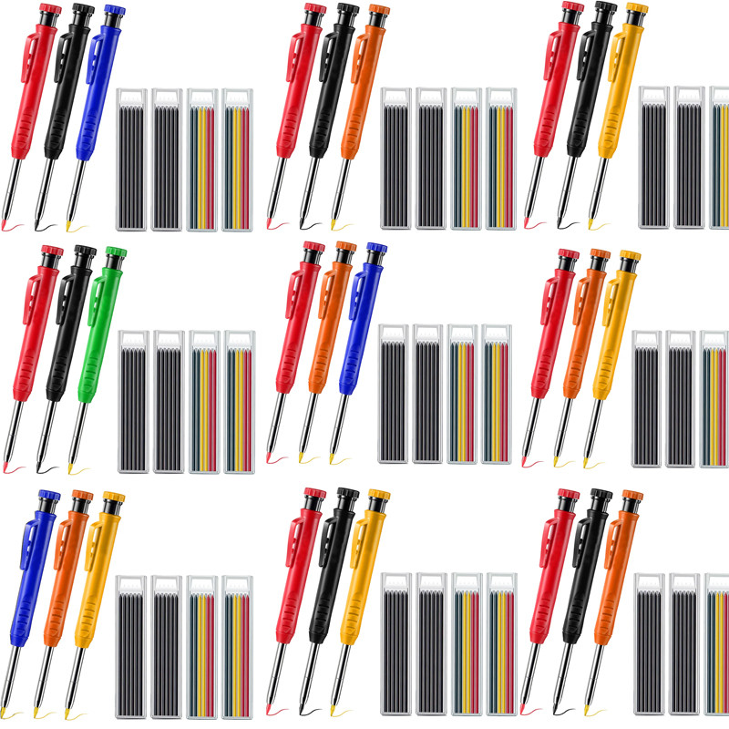 

Solid Carpenter Pencil Set Woodworking Tools Mechanical Pencil Set Construction Carpenter Marker Multi-box Refill Leads Scriber