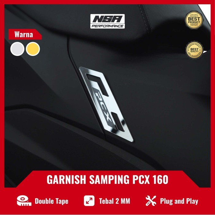 COVER SIDE BODY PCX 160 GARNISH LIST BODY SAMPING PCX 160 - SILVER