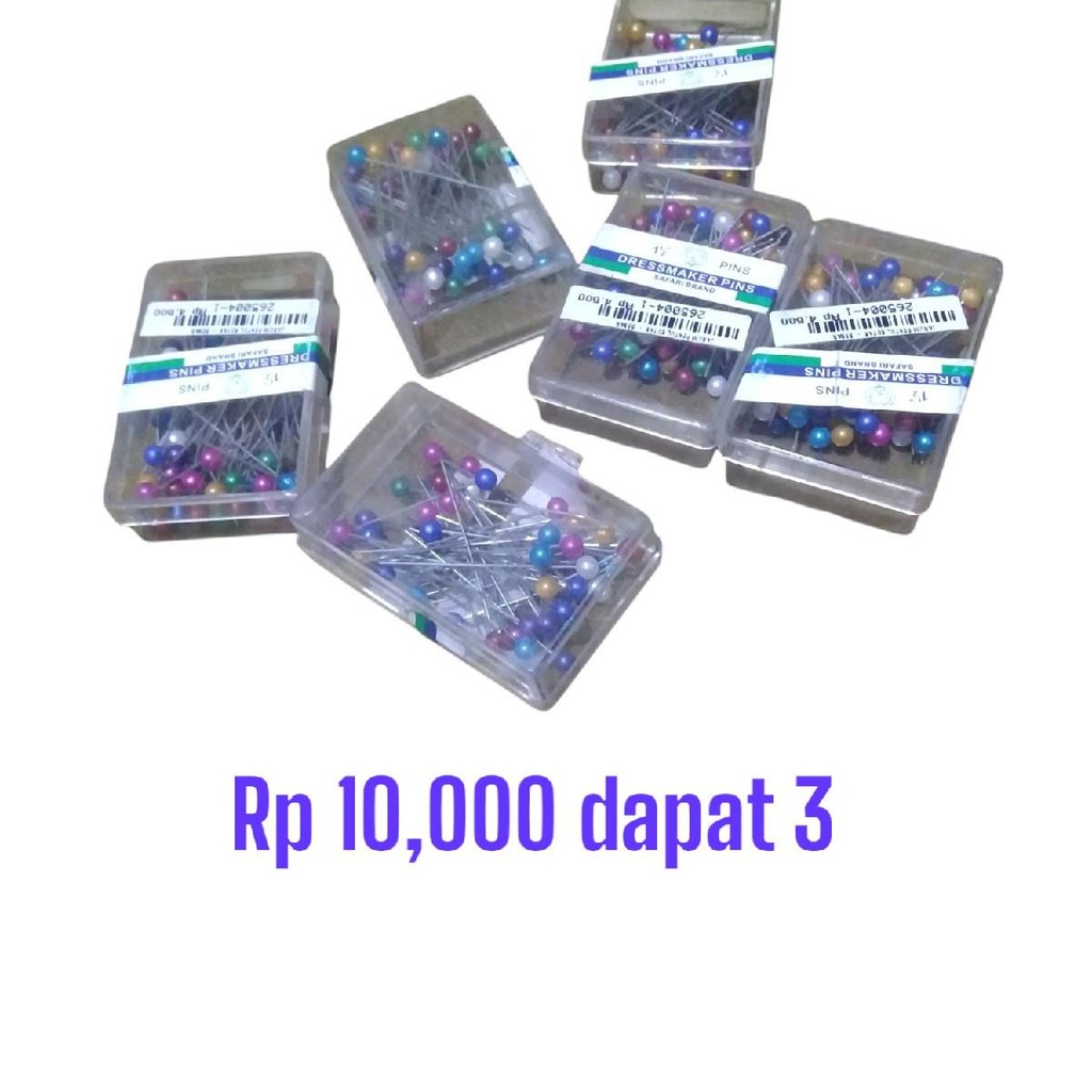 3pak kcl jarum pentul stainles jilbab wanita mukena peniti Mutiara