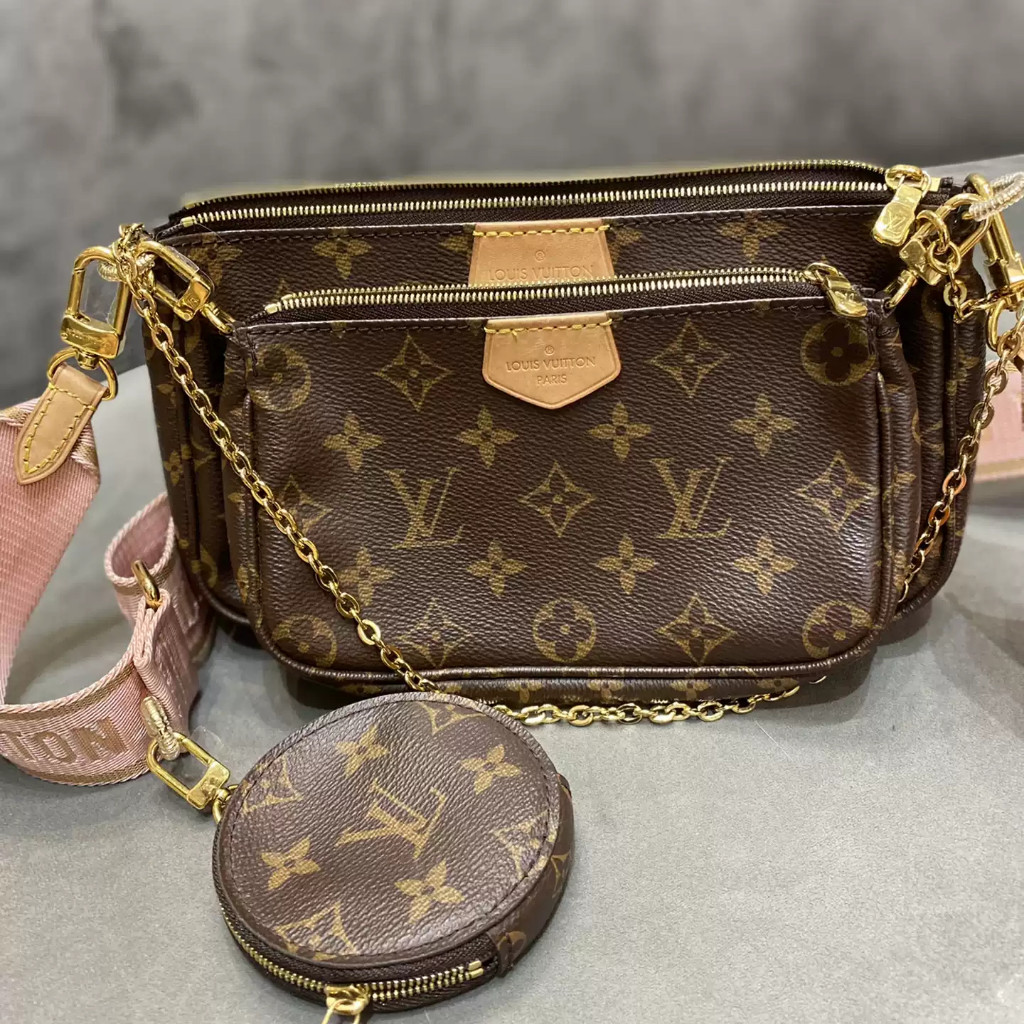 【bekas asli】（ M44840）Louis Vuitton MULTI POCHETTE tas mahjong tiga dalam satu/tas rantai/tas selempa