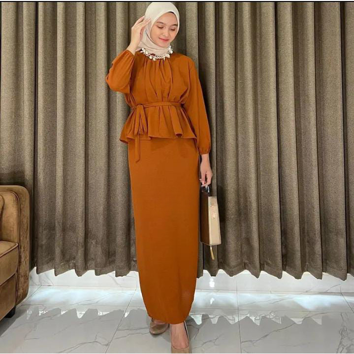 TERMURAH DINI SET One Set Crinkle Airflow Outfit Remaja setelan wanita crinkle murah setelan wanita 