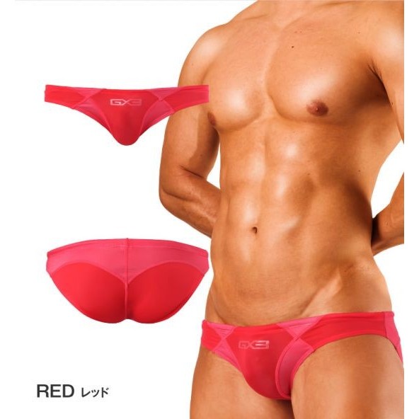 GX3 HYBRID COLOR BIKINI SWIMWEAR - UKURAN L - CELANA RENANG PRIA SEKSI - Merah