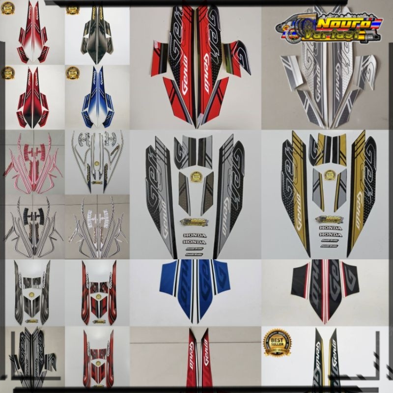 Aksesoris motor honda genio 2018 2019 2020 2021 stiker list body motor standar