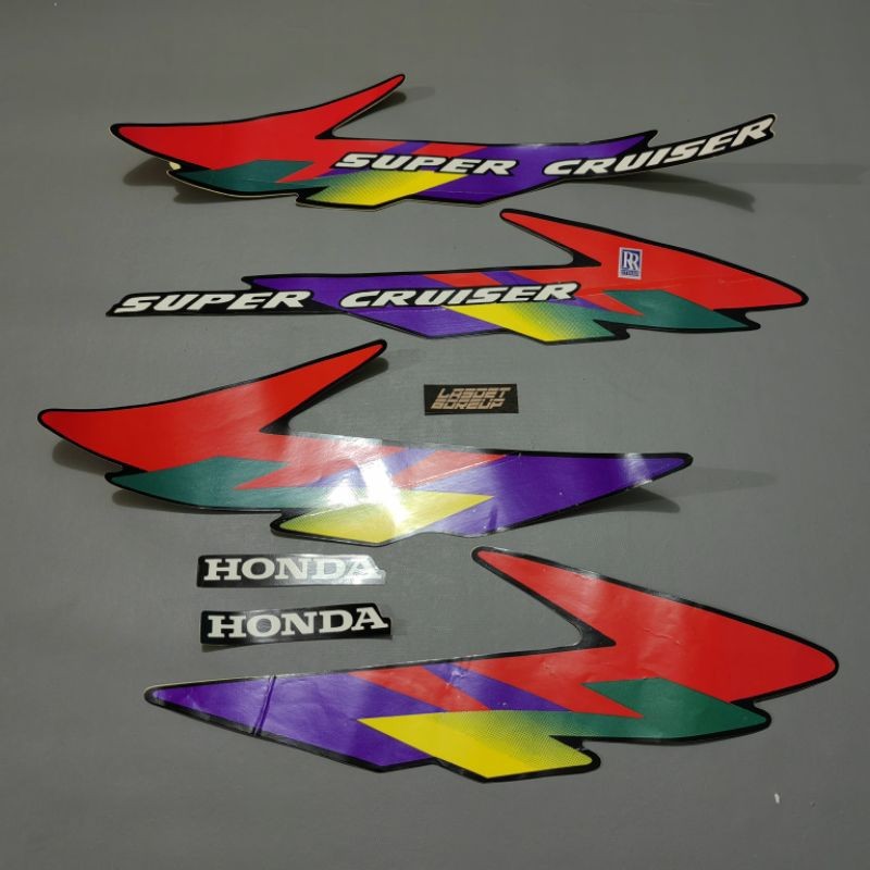 STRIPING STRIPPING STIKER STICKER HONDA TIGER 2000 1997 LAWAS HITAM SILVER