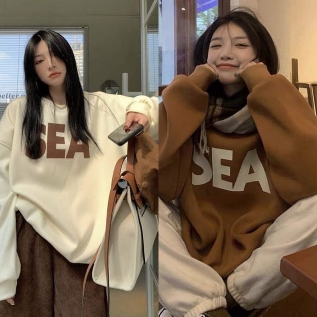 SWEATER BAJU LENGAN PANJANG WANITA KAOS CEWEK DEWASA OOTD FASHION SEA KEREN KEKINIAN MURAH