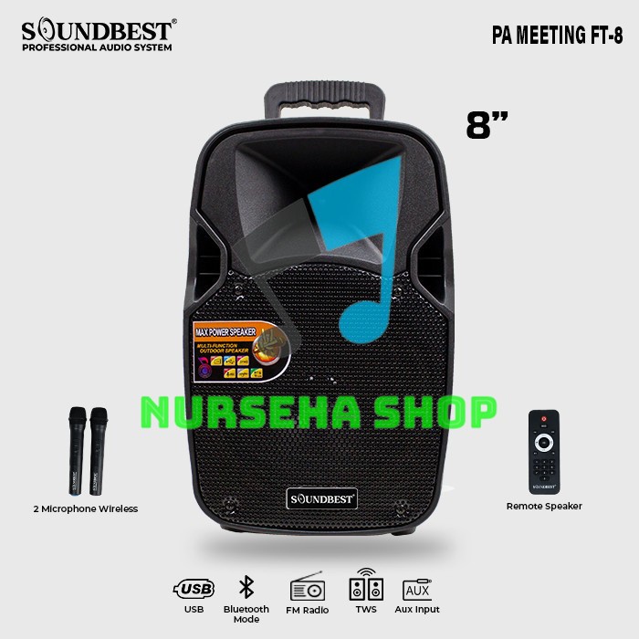 SPEAKER PORTABLE SOUNDBEST FT 8"