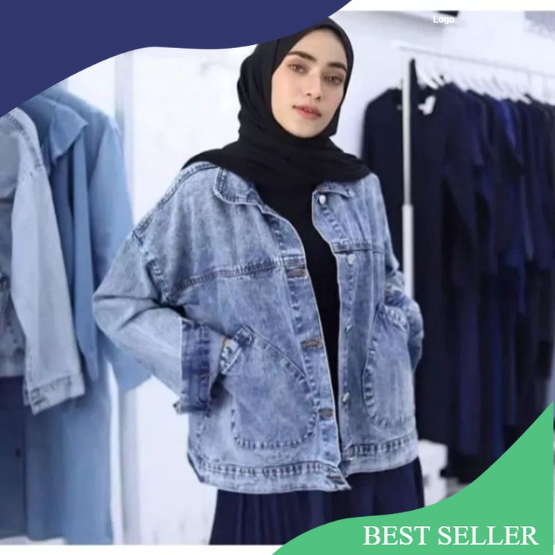Jaket Jeans Wanita LD 120 cm / Jaket Jeans Jumbo / Jaket Jumbo Wanita Oversize Terbaru/ Modis