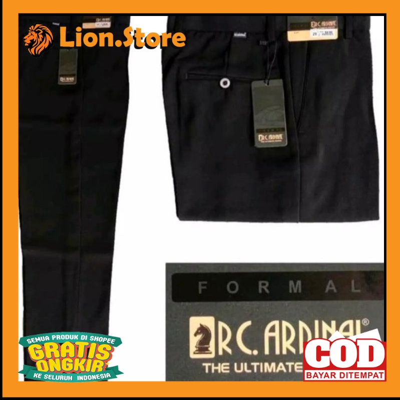 CELANA BAHAN KAIN NYAMAN LEMBUT HALUS /CELANA PANJANG CARDINAL HITAM/CELANA KANTOR KERJA STANDART JU