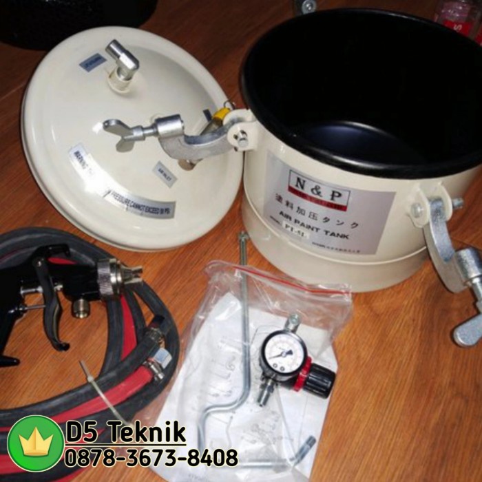 Air Pressure Tank Paint Spray Gun Kit 5 Liter N&P Alat Pengaduk Cat