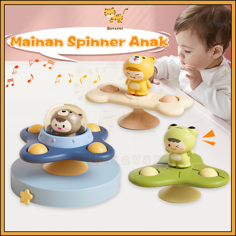 Id Bevavar Mainan Fidget Spinner Anak Pop It/Spinner Putar/Mainan Genggam Sensor Motorik Bayi