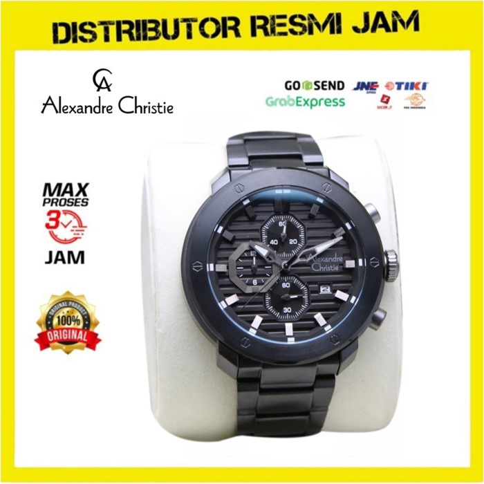 Jam Tangan Pria Alexandre Christie AC 6626 AC6626 Full Black