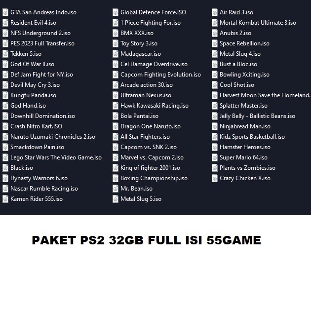 Flashdisk PS2 32Gb full game/ Fd PS2 32Gb - Paketan