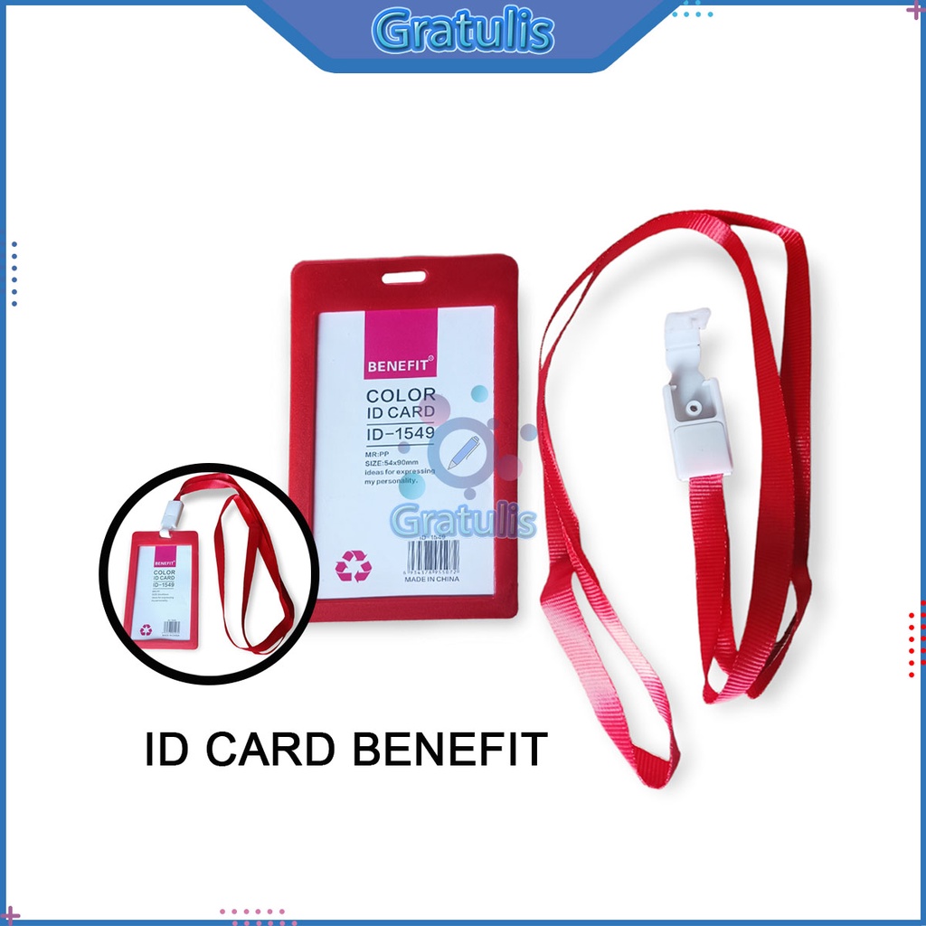 

ID CARD PLATIK TALI GANTUNG [1 PCS] / NAME TAG IDCARD HOLDER GANTUNGAN KARTU TALI LANYARD WARNA BENEFIT ID-1549